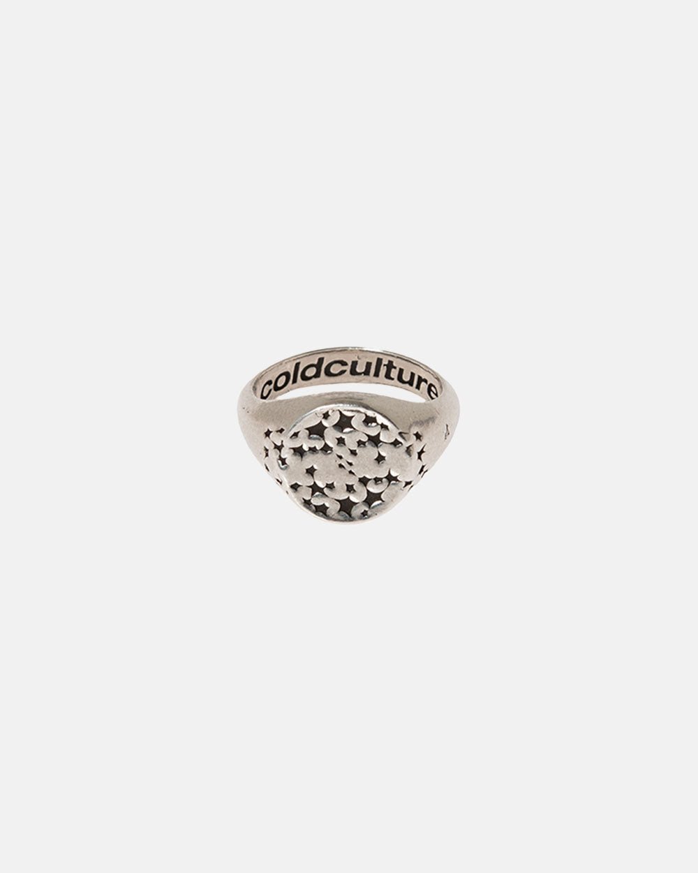 CONSTELLATION SIGNET RING - silver star signet ring, detail close-up - Cold Culture