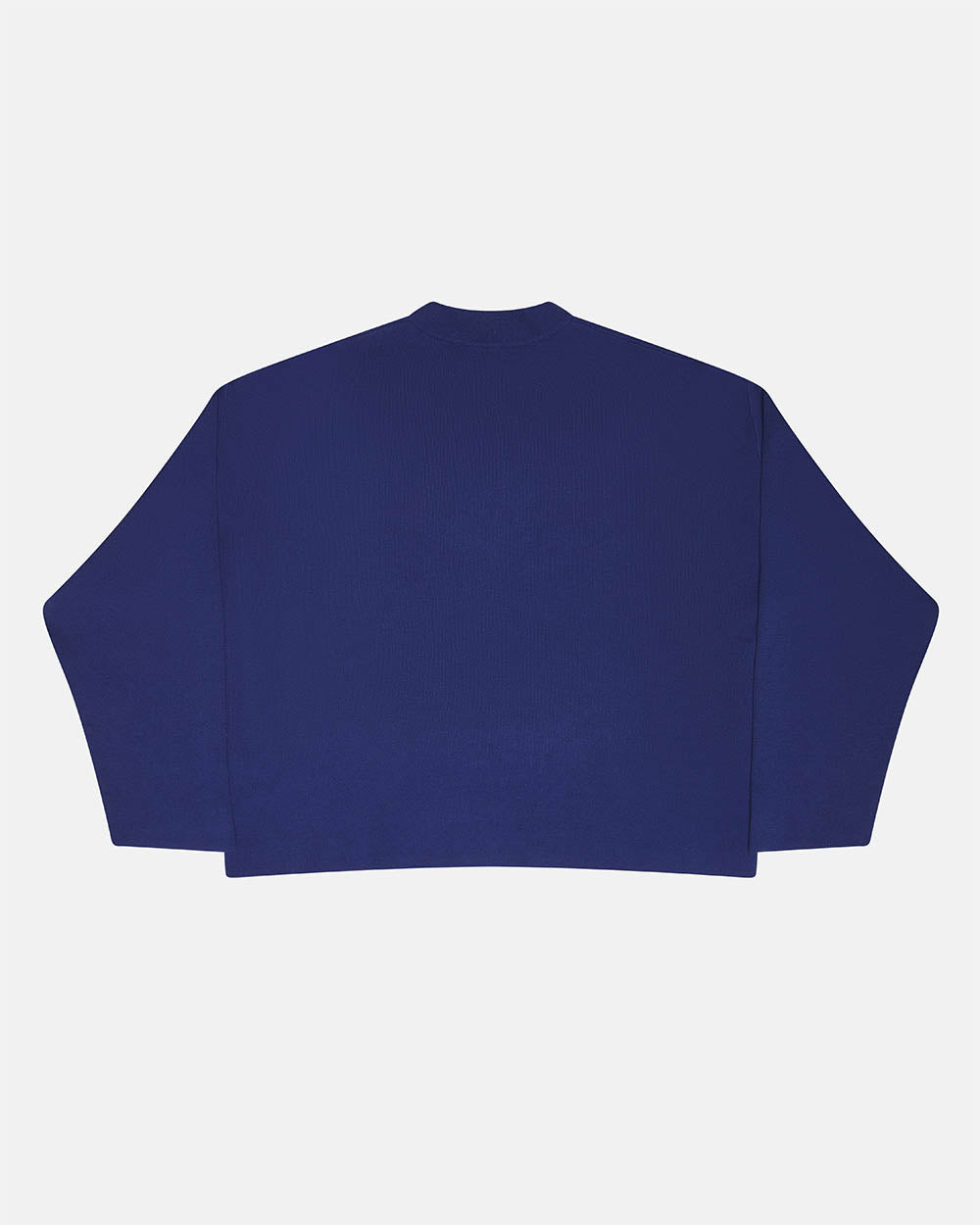 COOL COLD KNIT BLUE - blue graphic print knit sweater, back view - Cold Culture #packshot