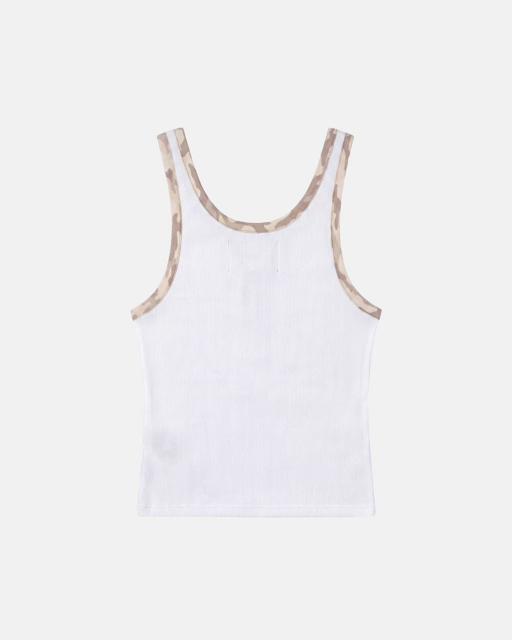 CORE TANK TOP WHITE - white ribbed tank top, back view - Cold Culture #packshot