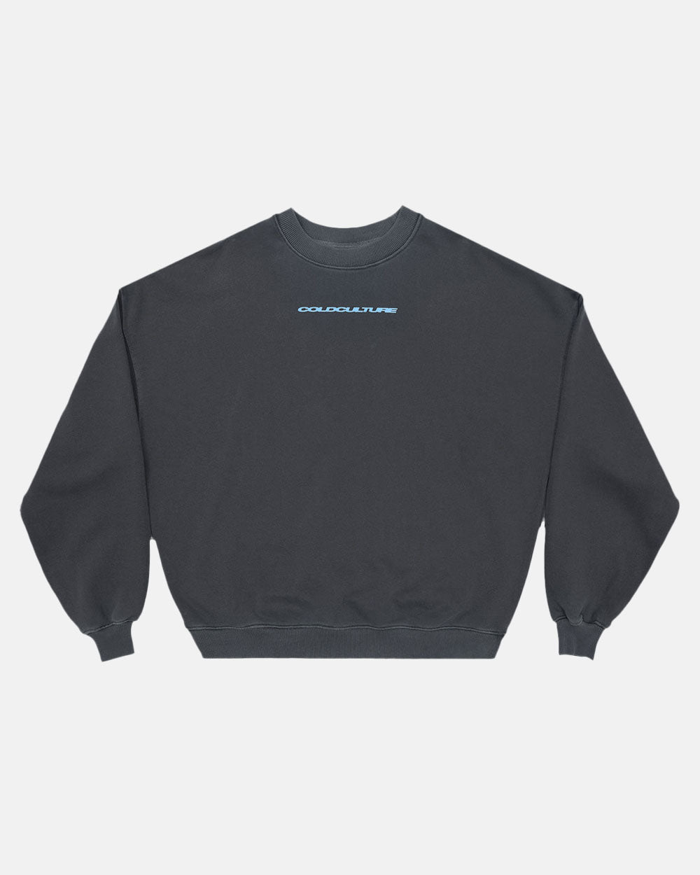 COSMOS ARC CREWNECK INDIA INK - dark navy oversized crewneck sweatshirt, front view - Cold Culture #packshot