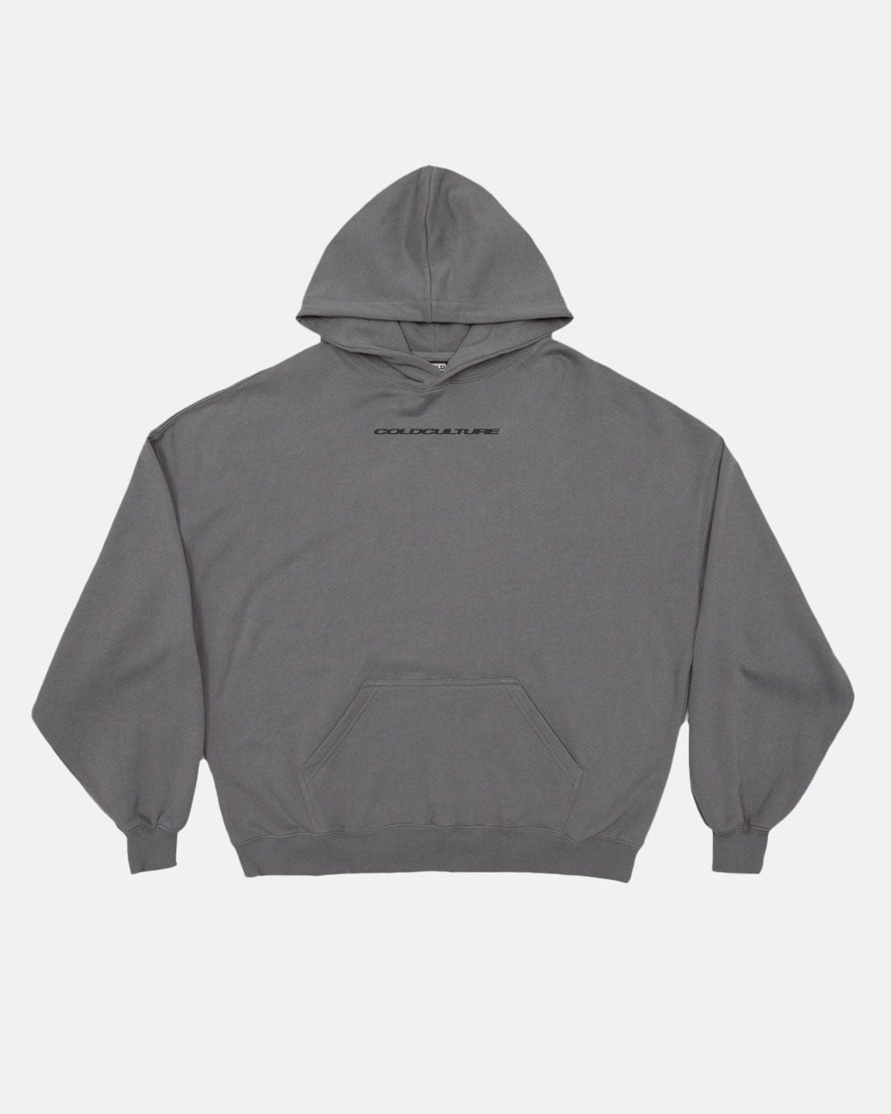 COSMOS ARC HOODIE SMOKEY GREY - grey star print hoodie, front view - Cold Culture #packshot