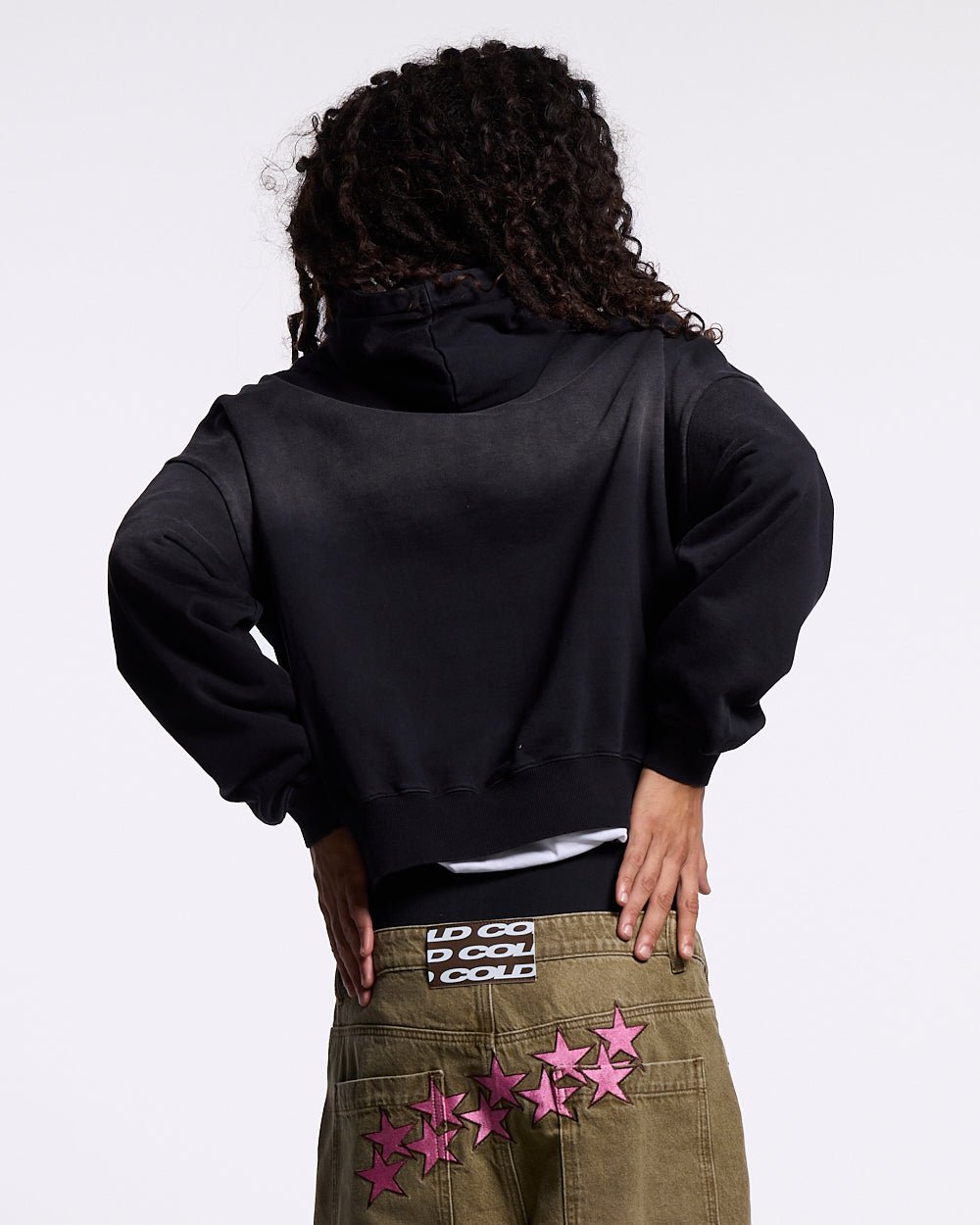 CROSSED DISTRESS HOODIE BLACK - Cold Culture #man