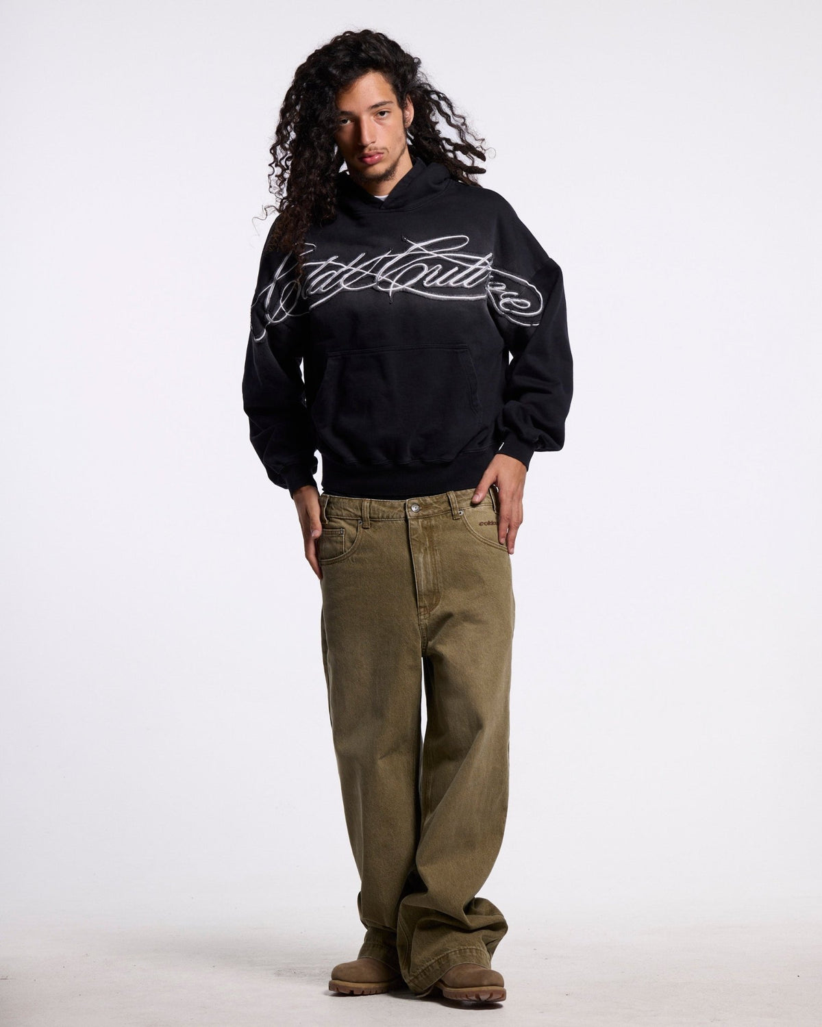 CROSSED DISTRESS HOODIE BLACK - Cold Culture #man