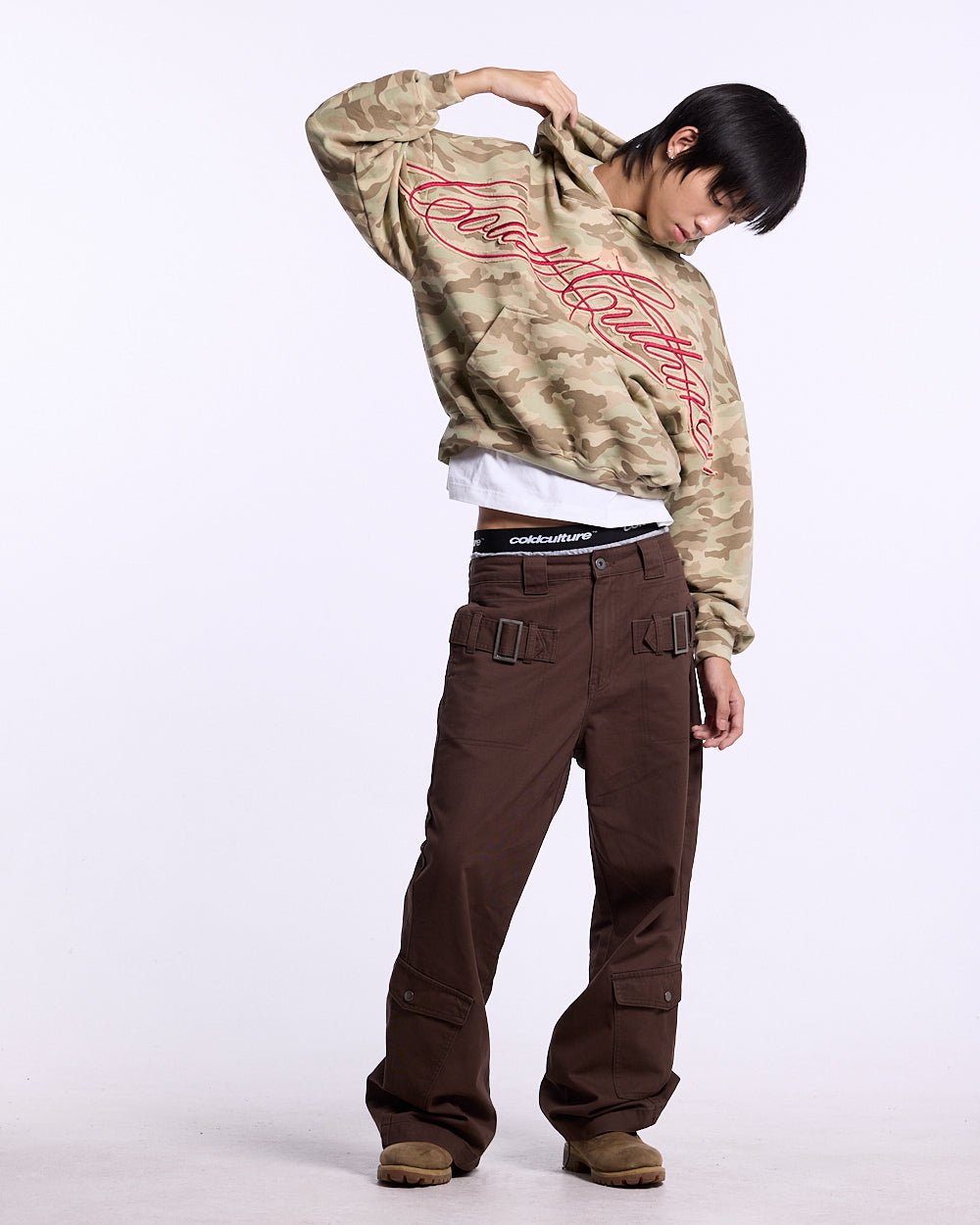 CROSSED DISTRESS HOODIE CAMO - Cold Culture #man