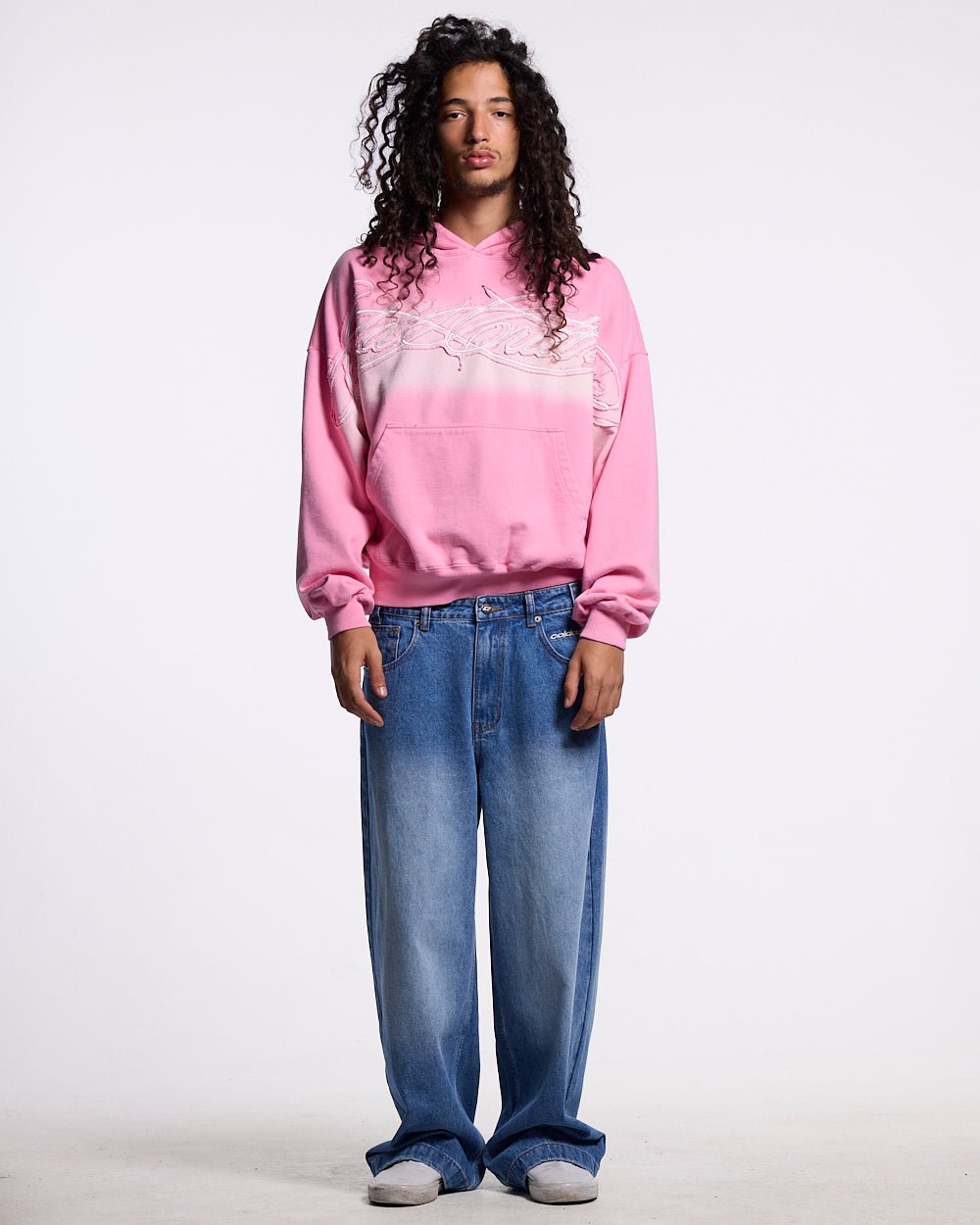 CROSSED DISTRESS HOODIE PINK - Cold Culture #man