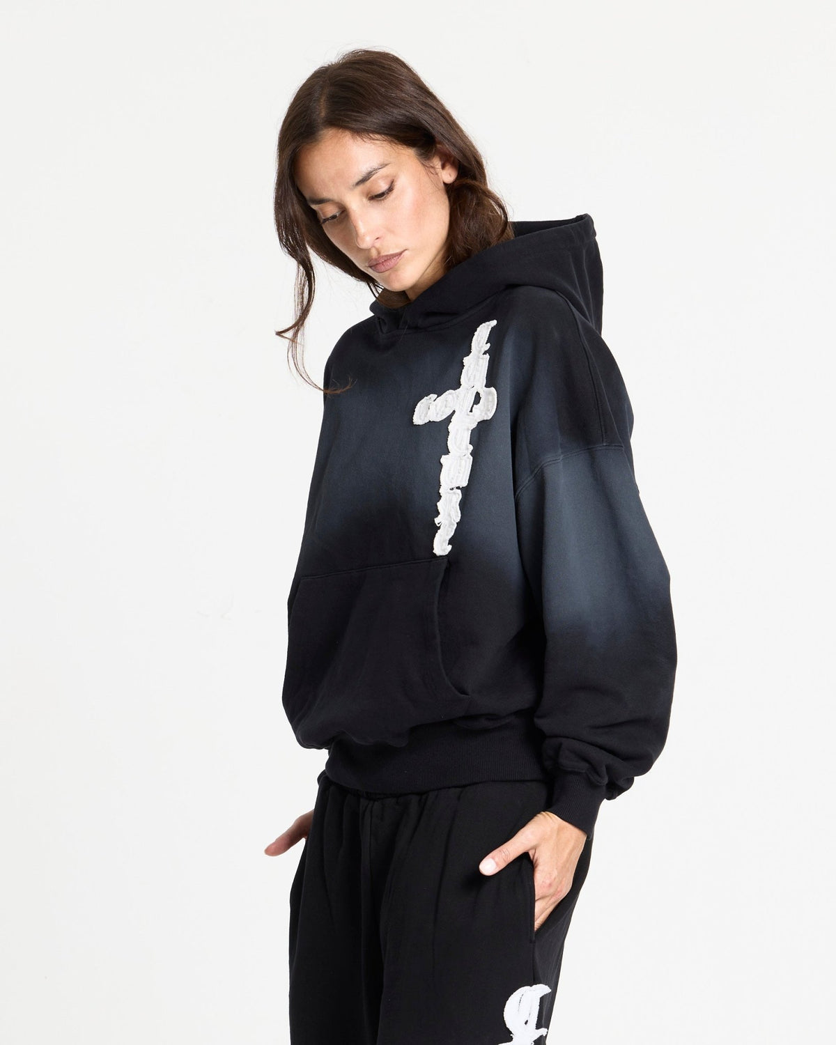 CROSSED HOODIE BLACK - Cold Culture
