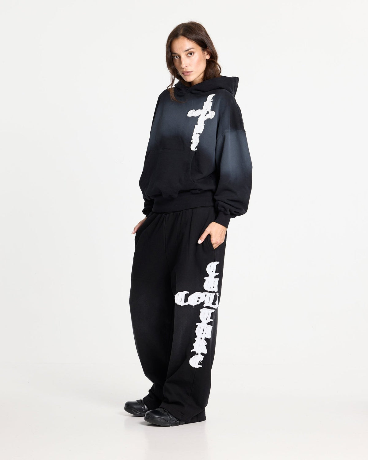 CROSSED HOODIE BLACK - Cold Culture