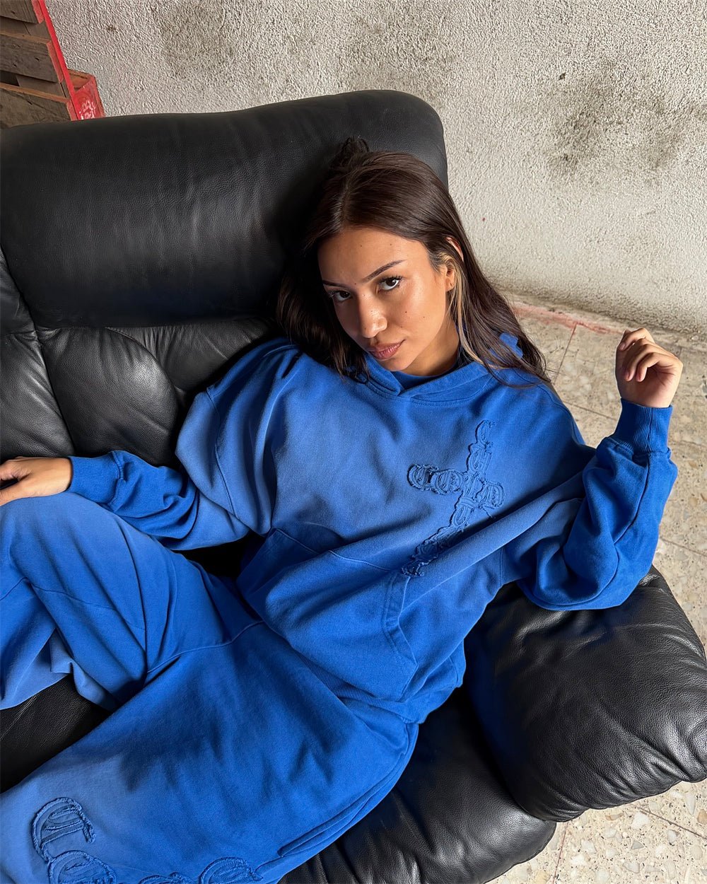 CROSSED HOODIE BLUE - Cold Culture