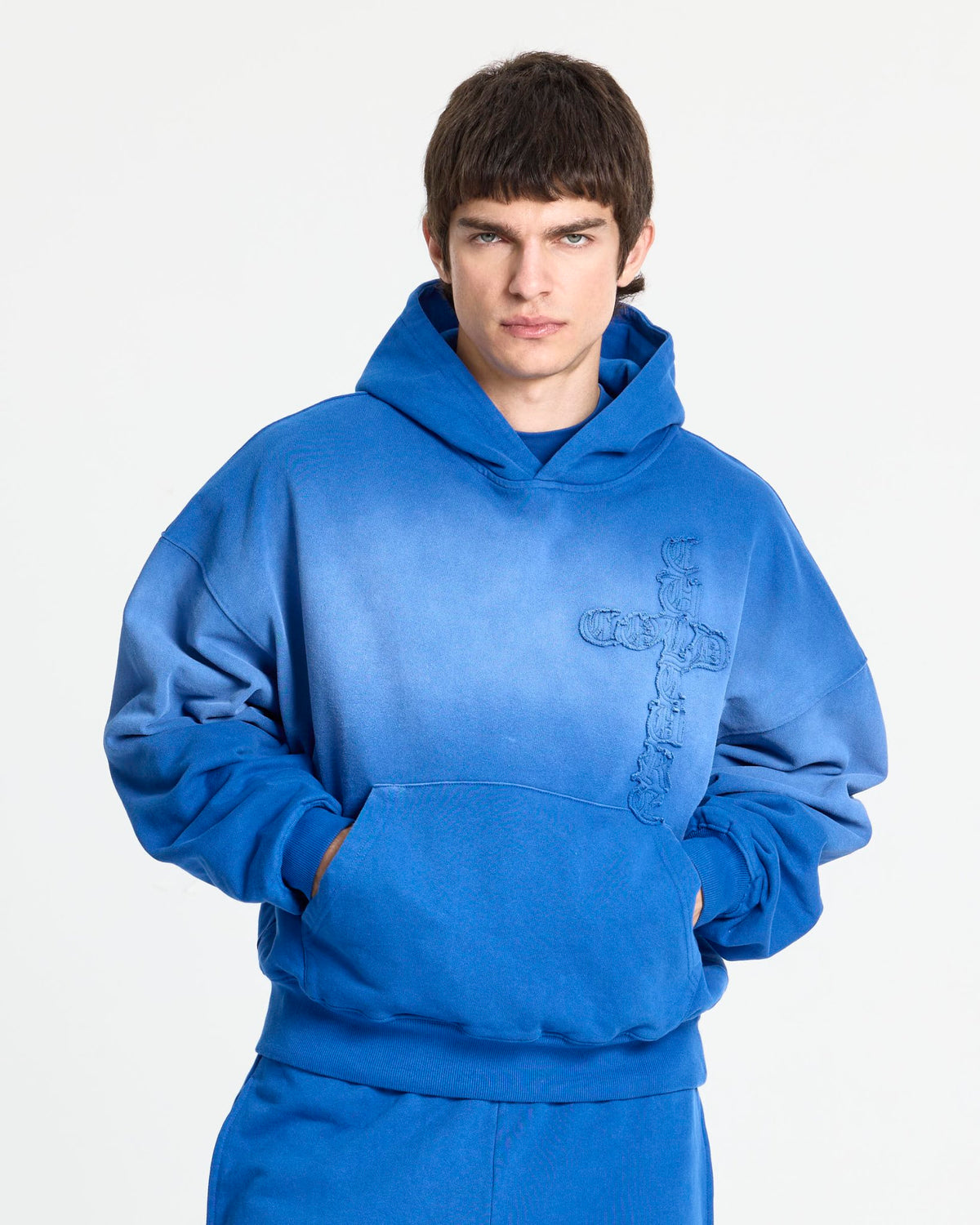 CROSSED HOODIE BLUE - Cold Culture