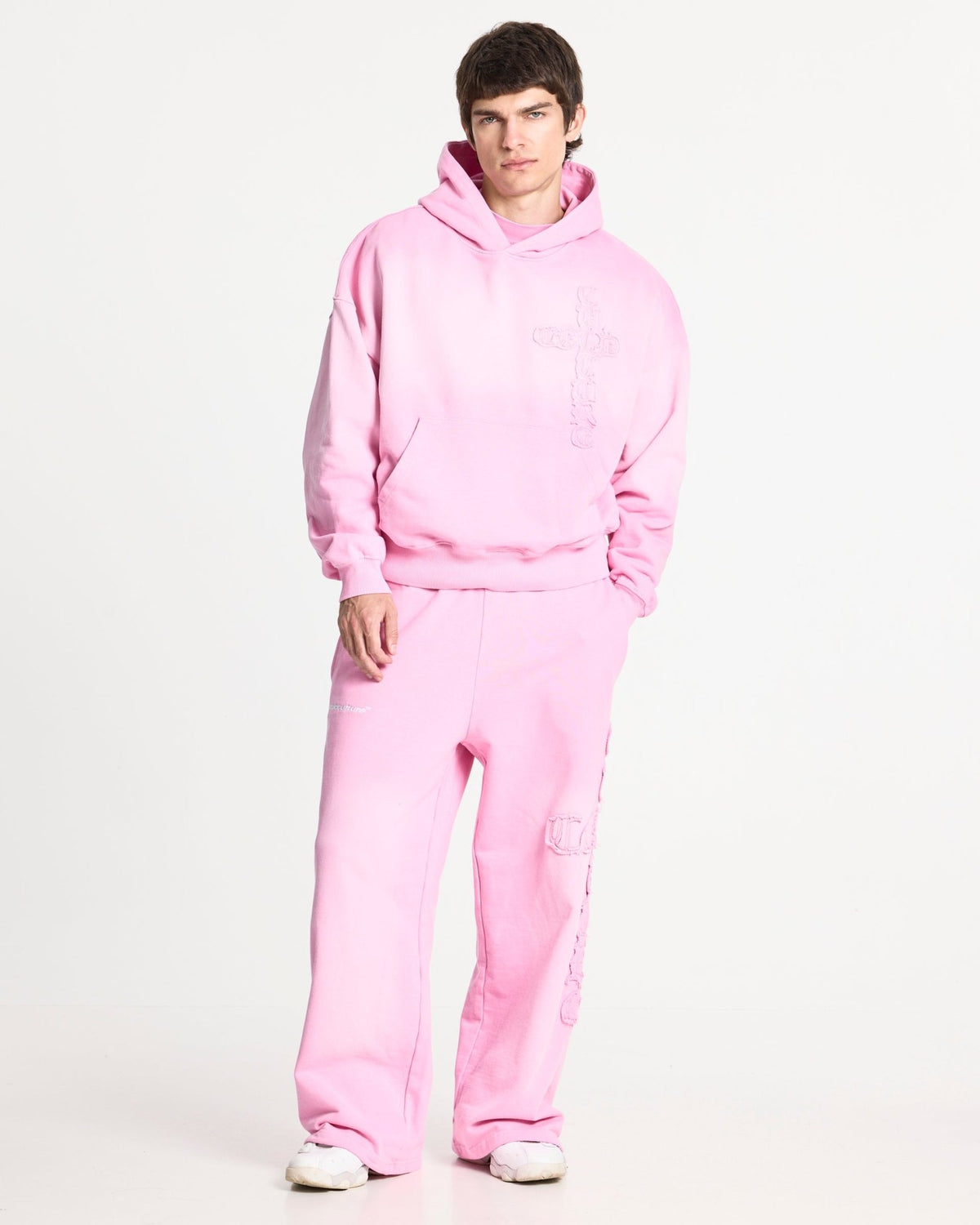 CROSSED HOODIE PINK - Cold Culture
