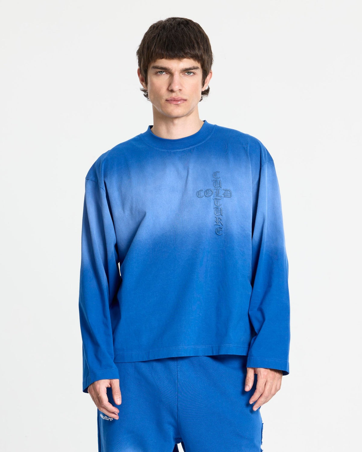CROSSED LONGSLEEVE BLUE - Cold Culture