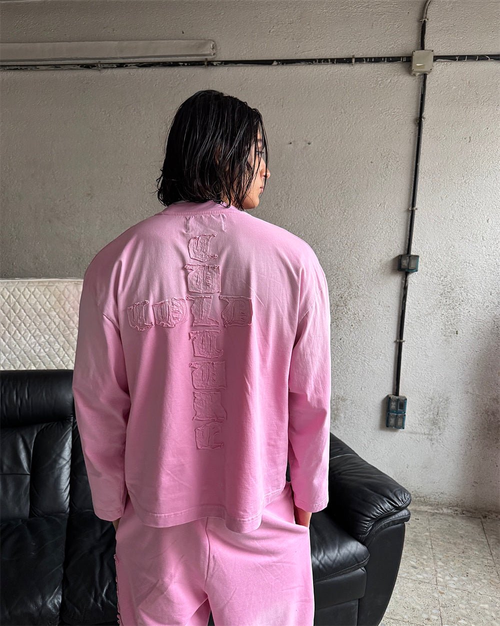 CROSSED LONGSLEEVE PINK - Cold Culture