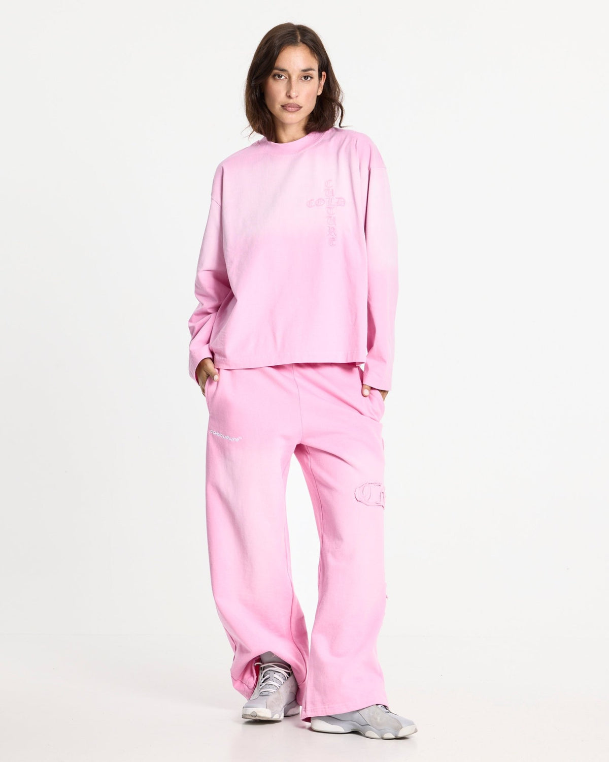 CROSSED LONGSLEEVE PINK - Cold Culture