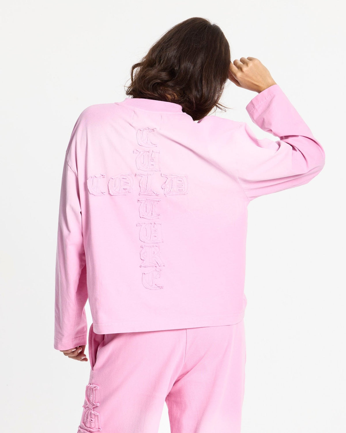 CROSSED LONGSLEEVE PINK - Cold Culture
