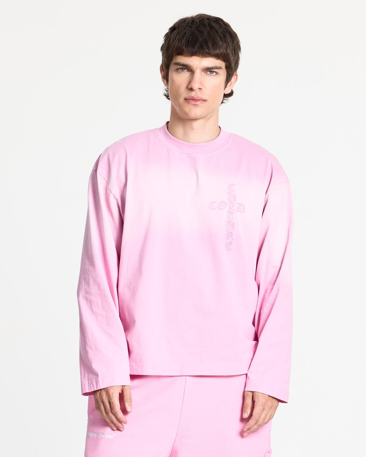 CROSSED LONGSLEEVE PINK - Cold Culture
