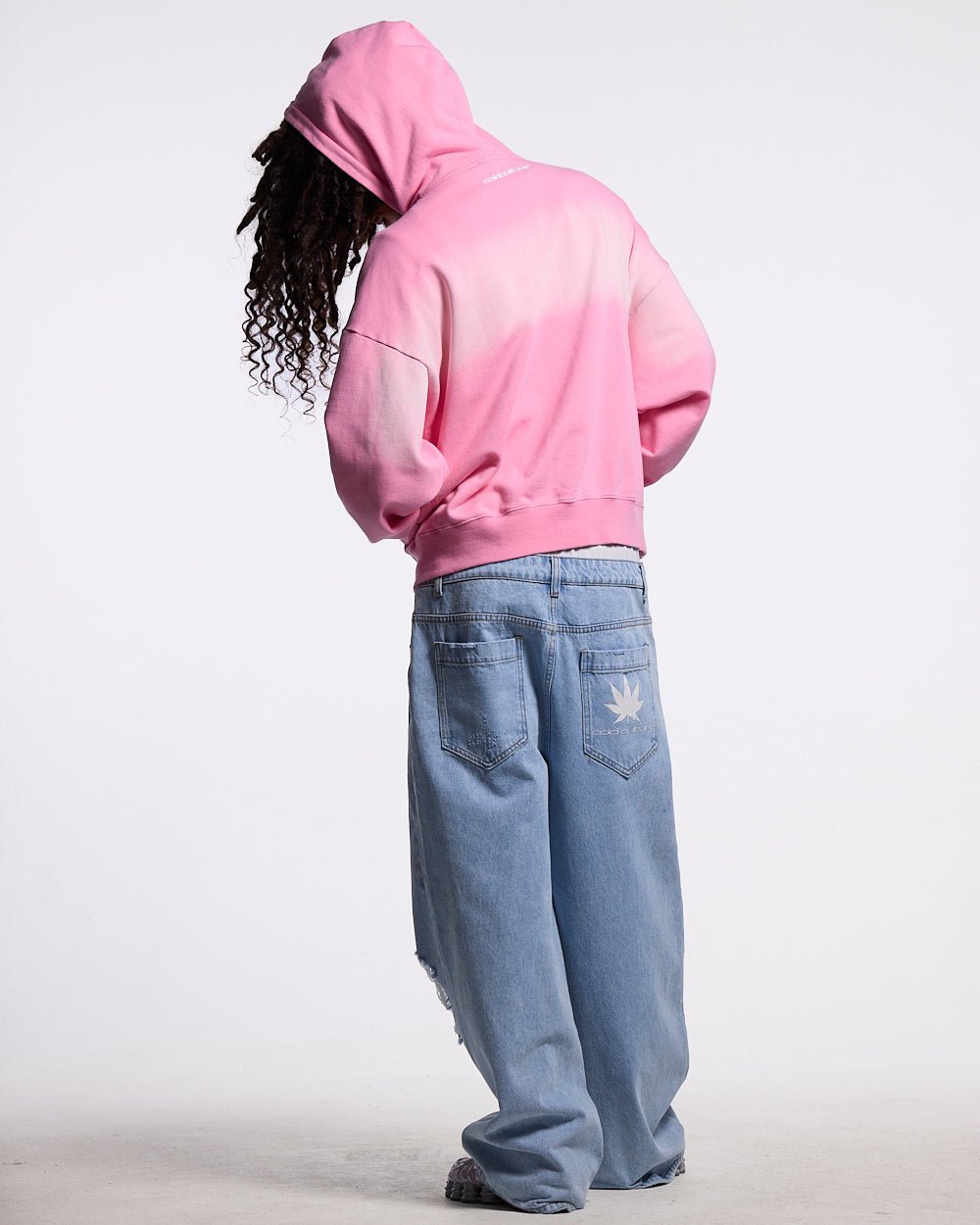 CROSSED SCRIPT ZIP HOODIE PINK - Cold Culture #man