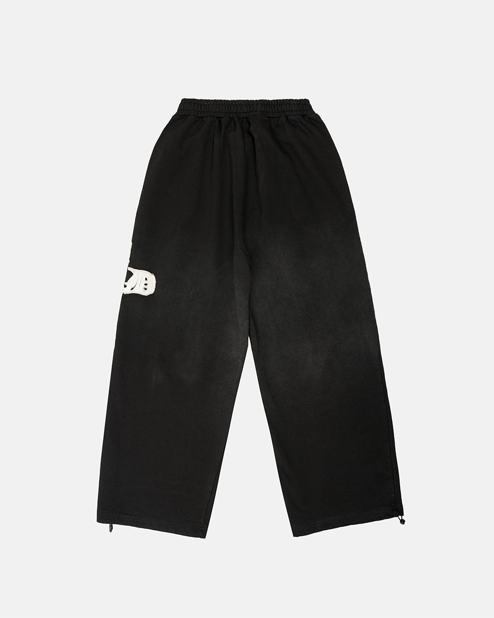 CROSSED SWEATPANTS BLACK - black baggy sweatpants, back view - Cold Culture #packshot