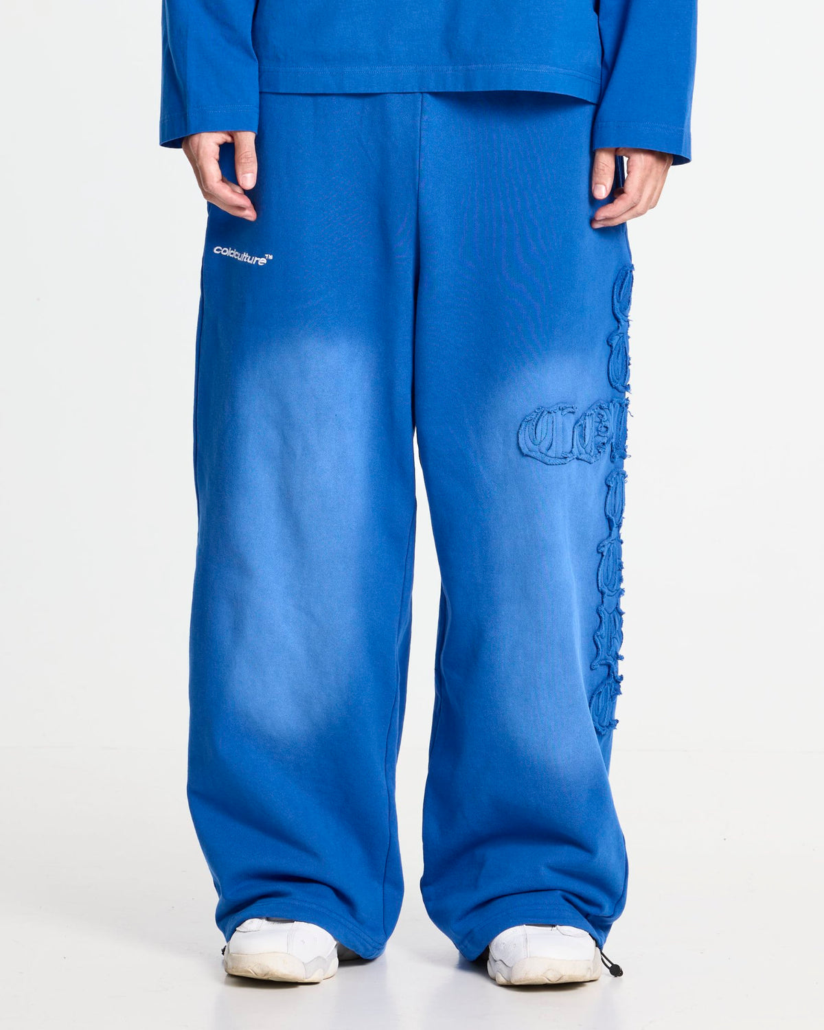CROSSED SWEATPANTS BLUE - Cold Culture