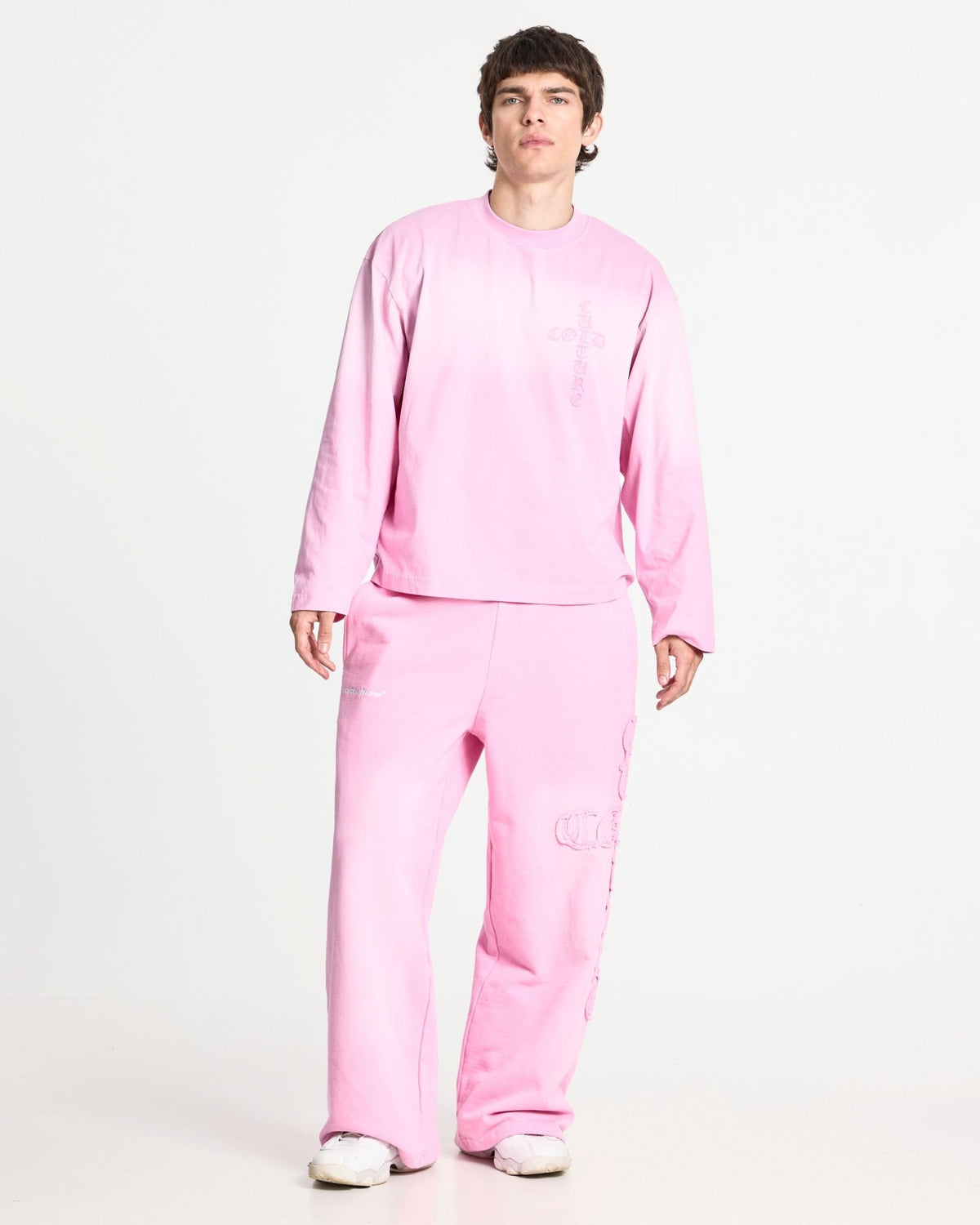 CROSSED SWEATPANTS PINK - Cold Culture