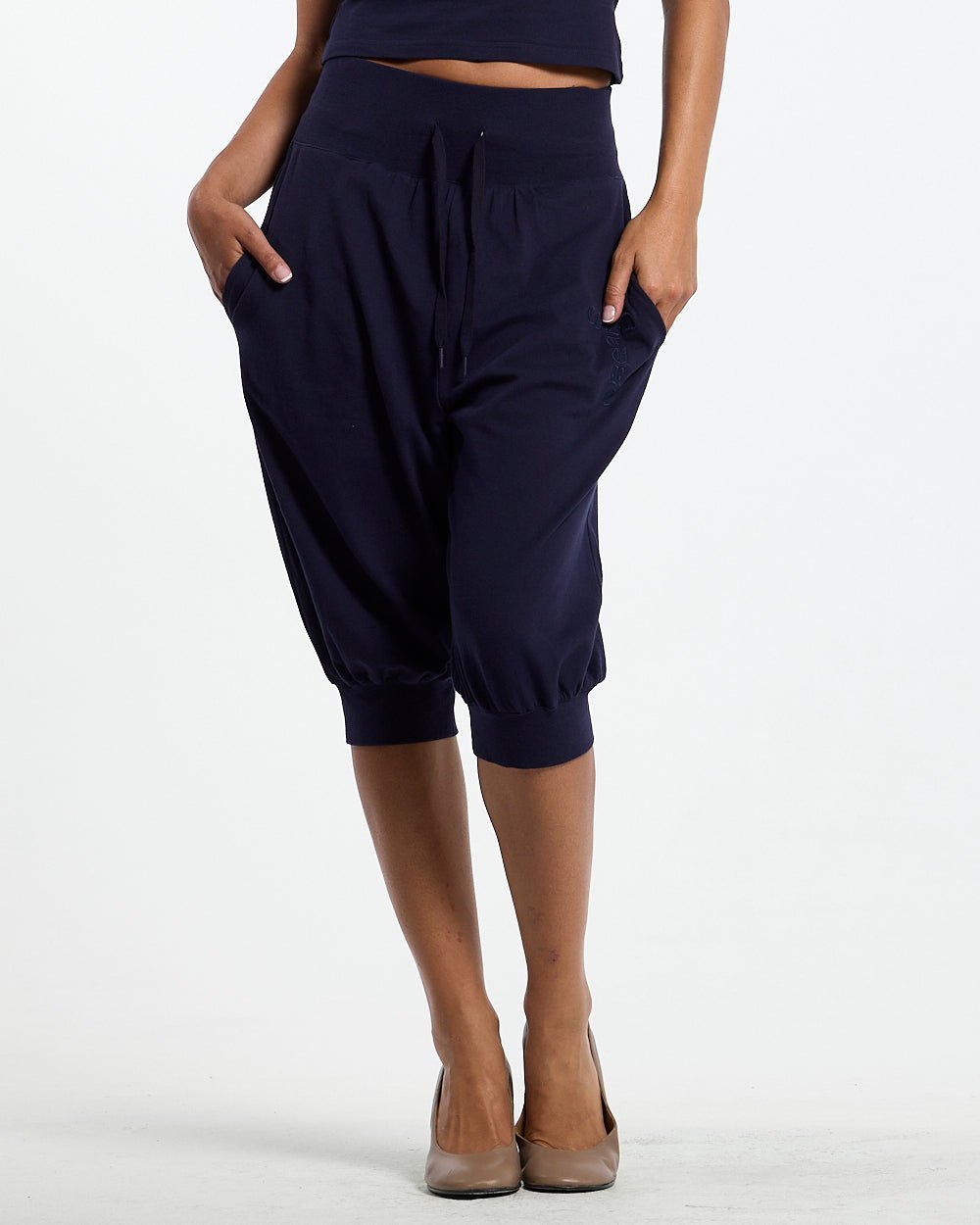 CROSSED SWEATPANTS WOMAN NAVY - Cold Culture #woman