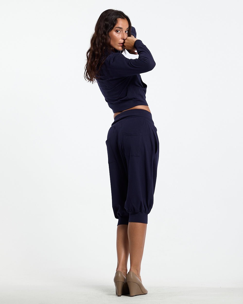 CROSSED ZIP HOODIE WOMAN NAVY - Cold Culture #woman