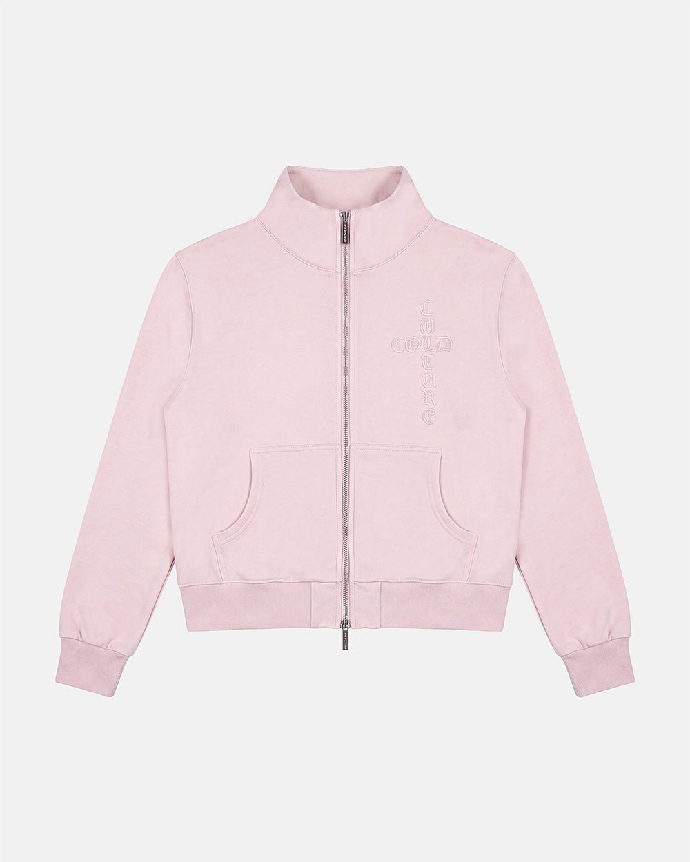 CROSSED ZIP HOODIE WOMAN PINK - Cold Culture #packshot