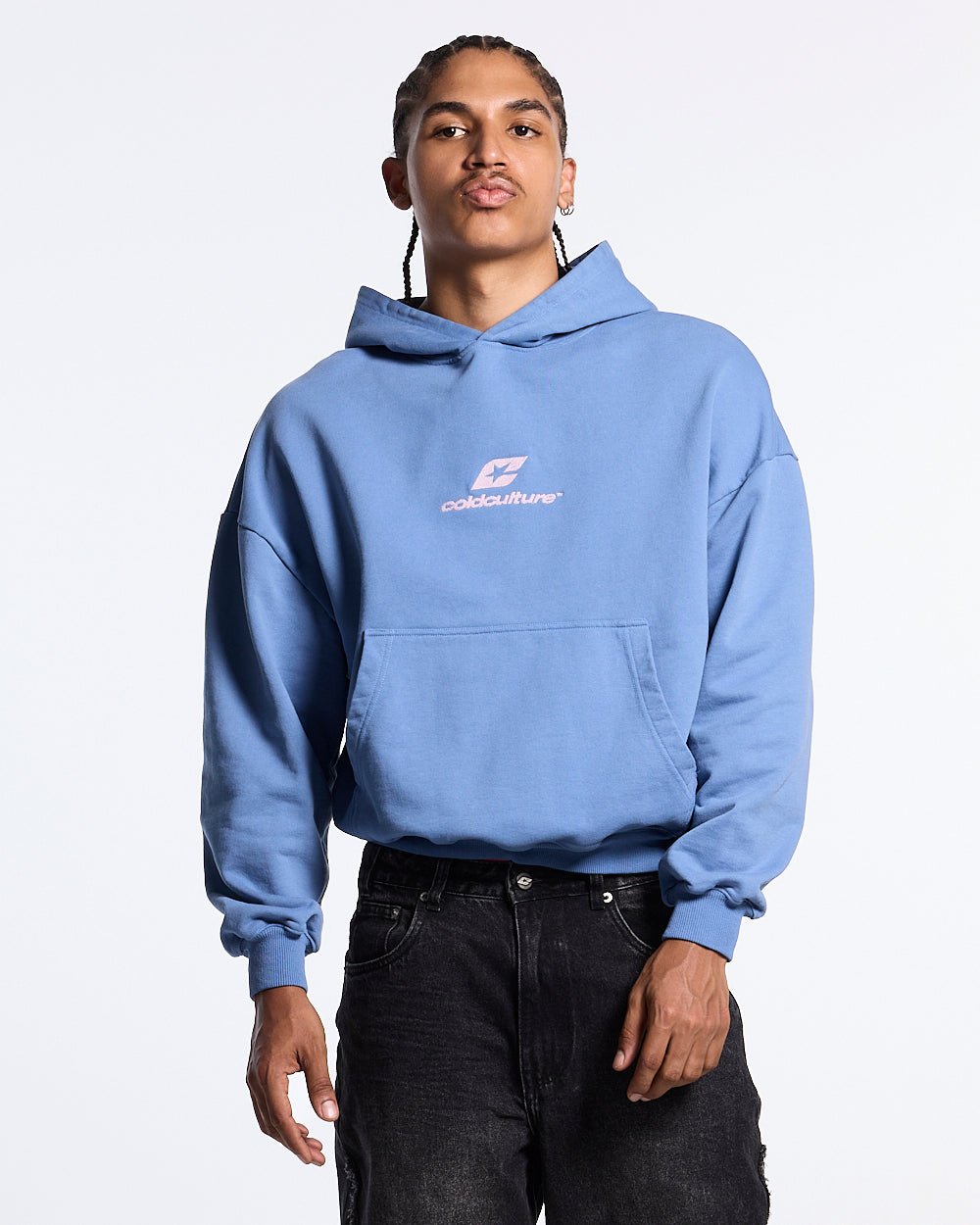 CURVED HOODIE NEW BLUE - Cold Culture #man