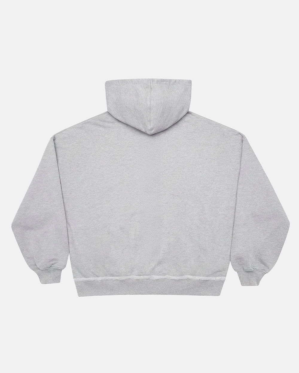 DAILY SET ZIP UP GREY MELANGE - grey melange zip-up hoodie, back view - Cold Culture #packshot