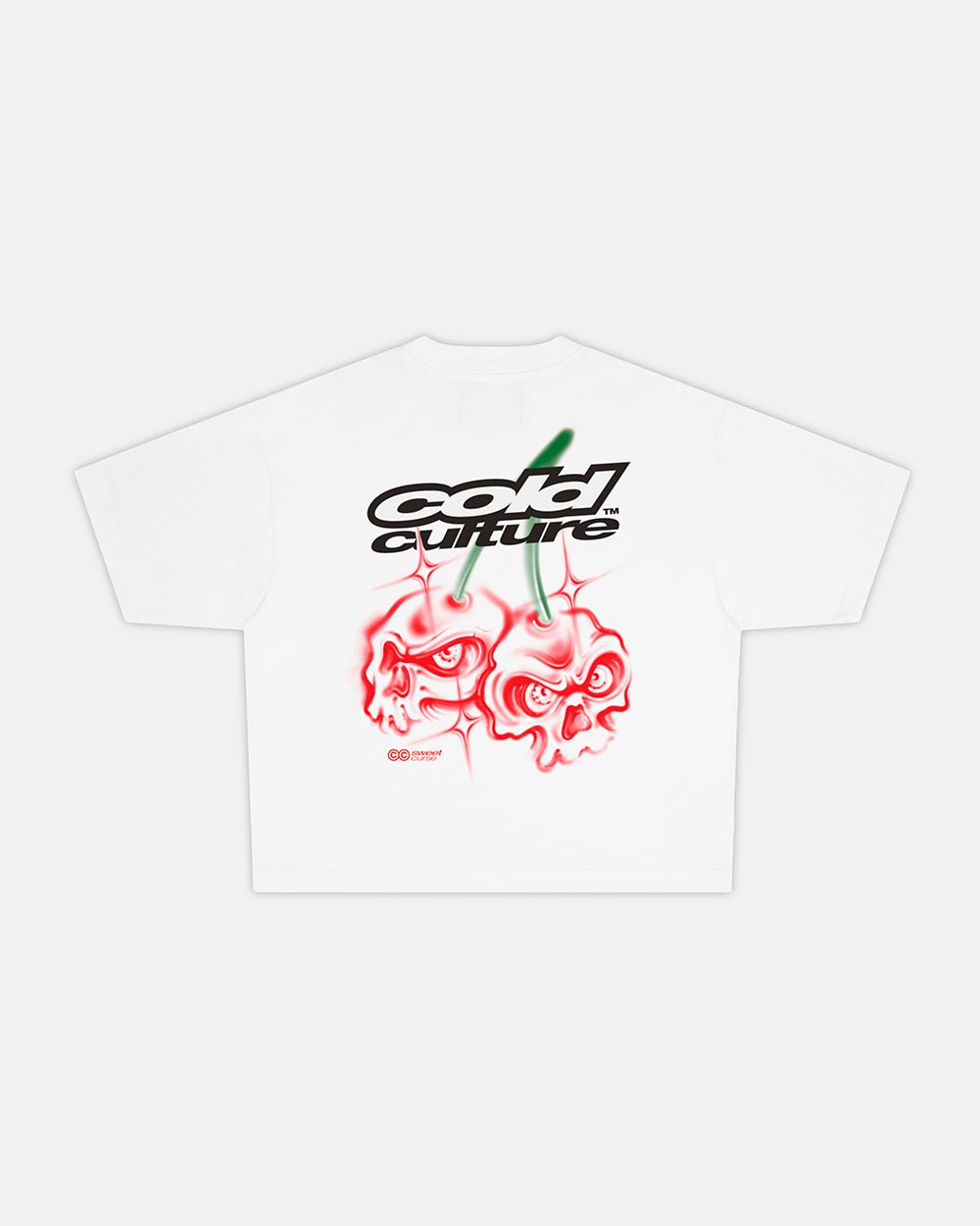 DEAD SWEET TEE WHITE - white graphic print tee, back view - Cold Culture #packshot