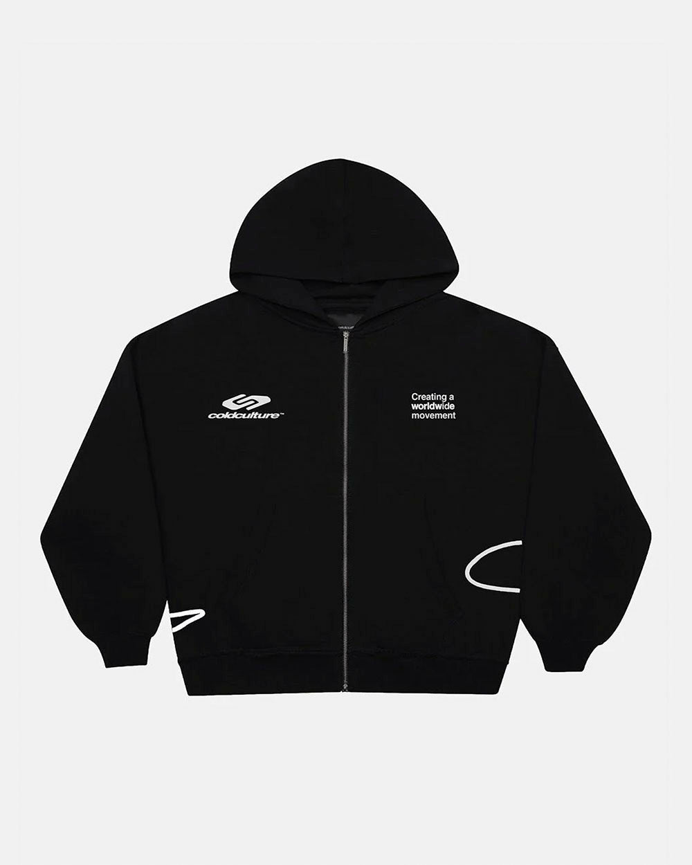 DEFENSE ZIP HOODIE BLACK - Cold Culture #packshot