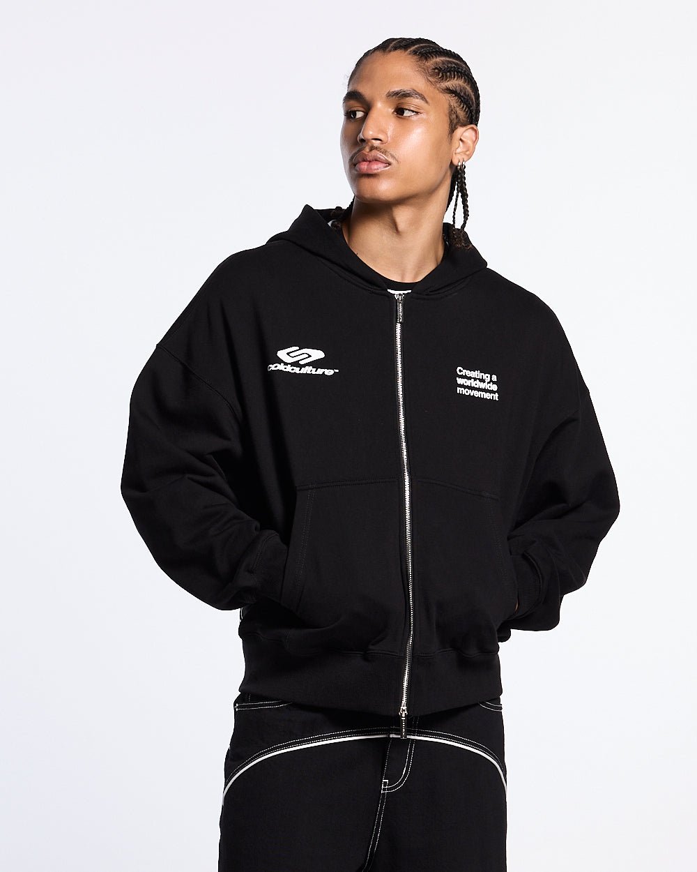 DEFENSE ZIP HOODIE BLACK - Cold Culture #man