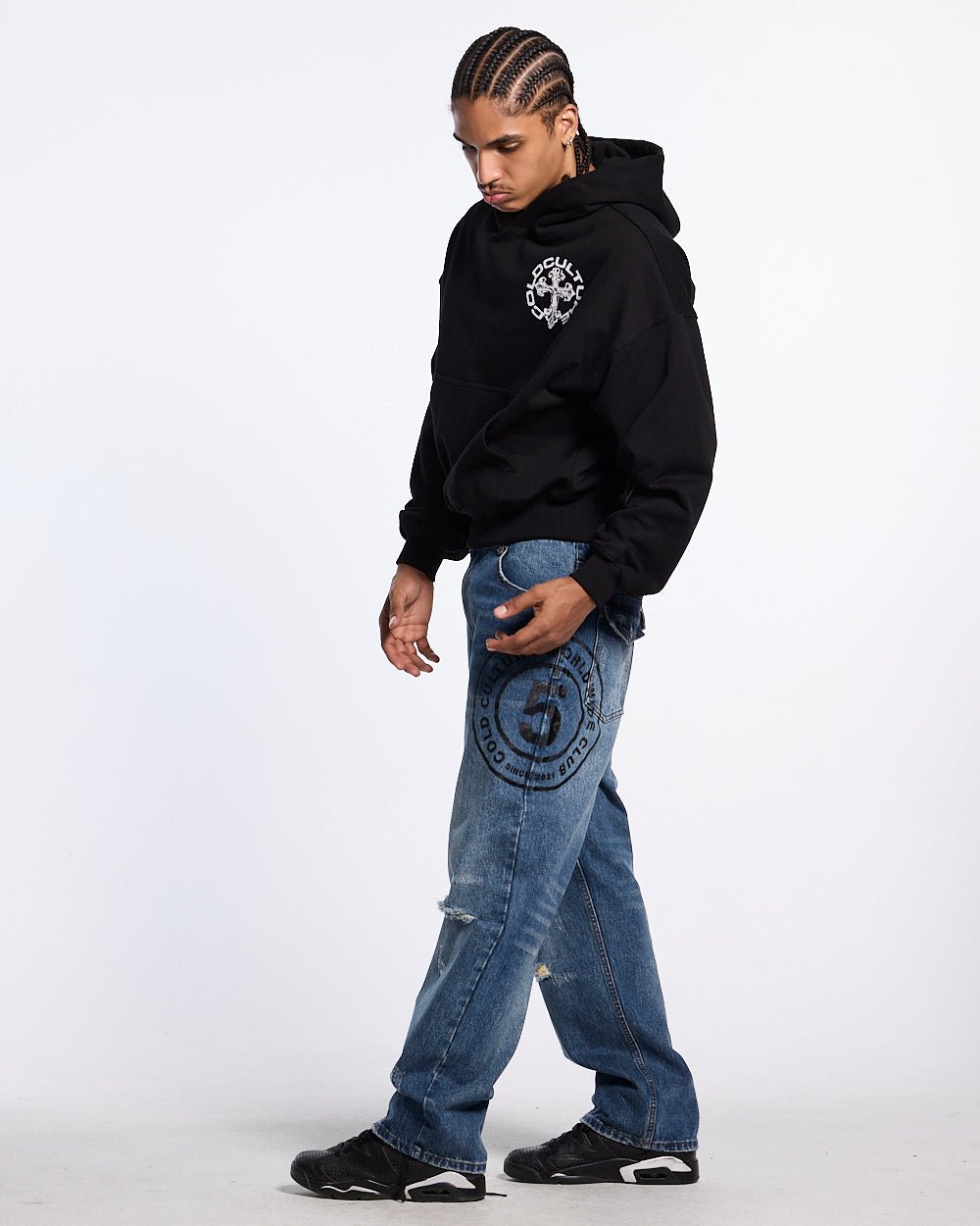 DISCHARGE HOODIE BLACK - Cold Culture #man