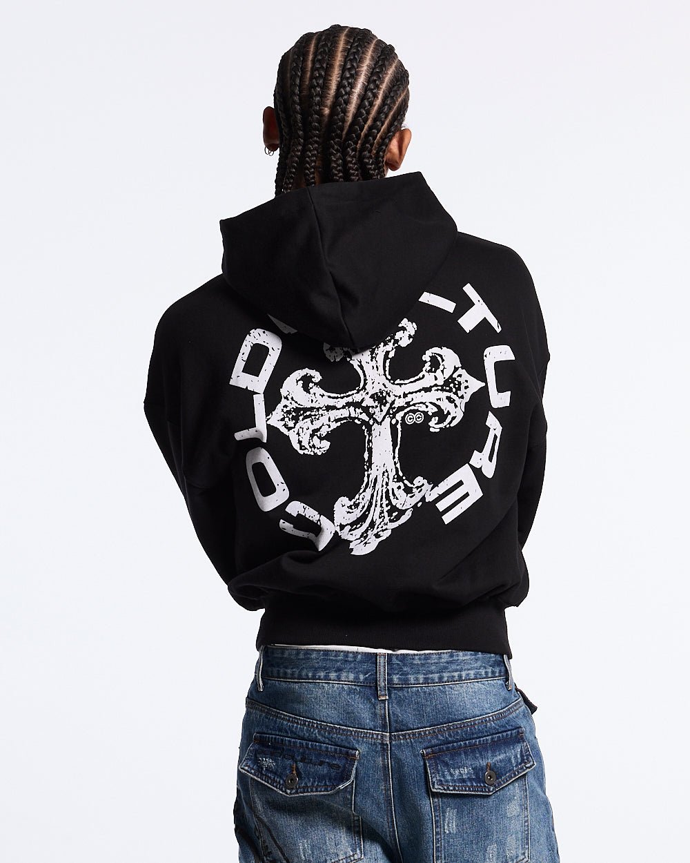 DISCHARGE HOODIE BLACK - Cold Culture #man