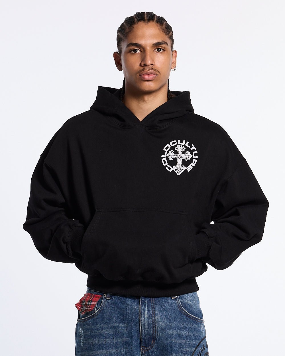 DISCHARGE HOODIE BLACK - Cold Culture #man