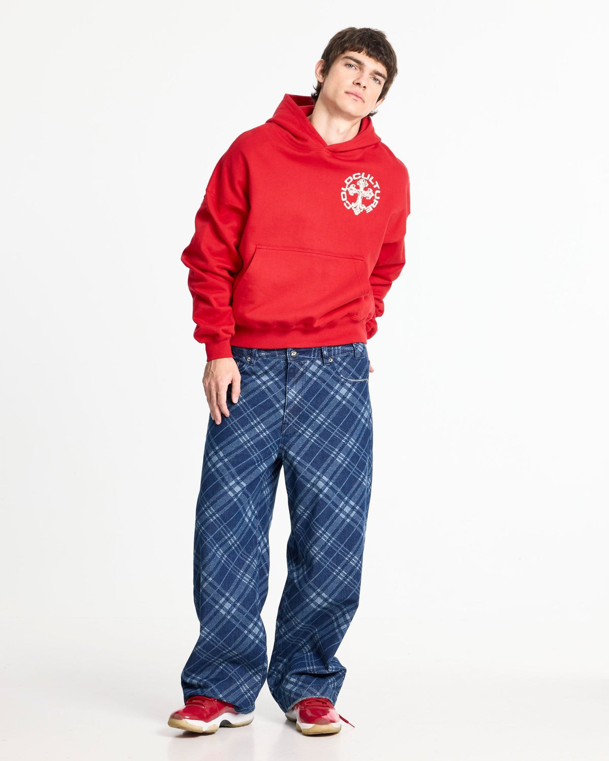 DISCHARGE HOODIE RED - Cold Culture #man