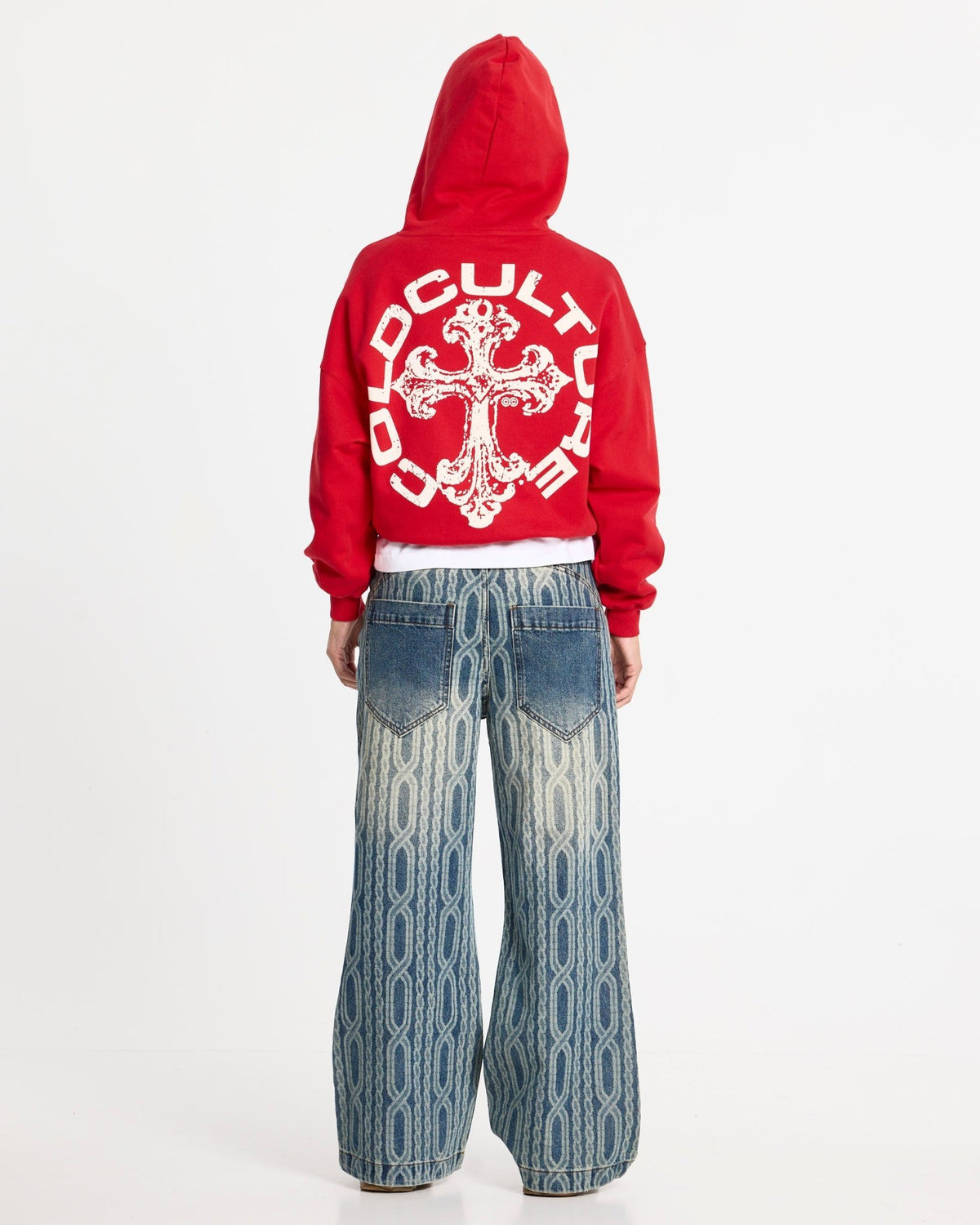 DISCHARGE HOODIE RED - Cold Culture #woman