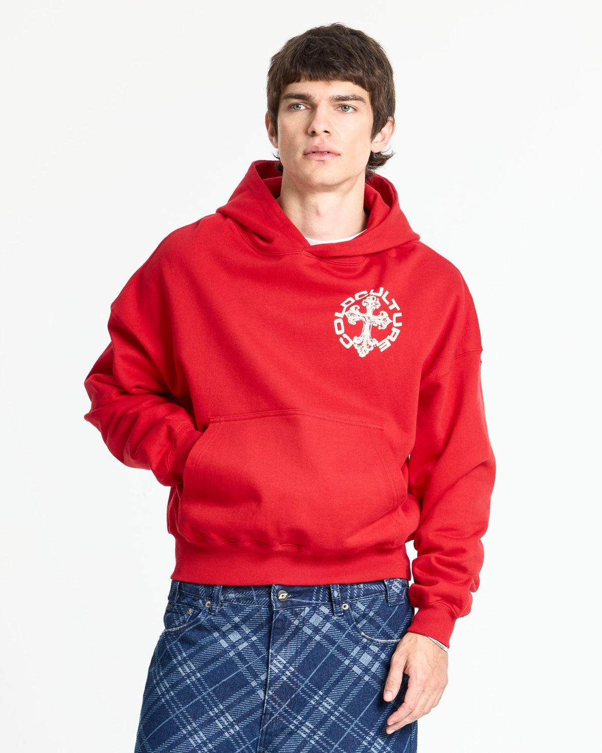 DISCHARGE HOODIE RED - Cold Culture #man