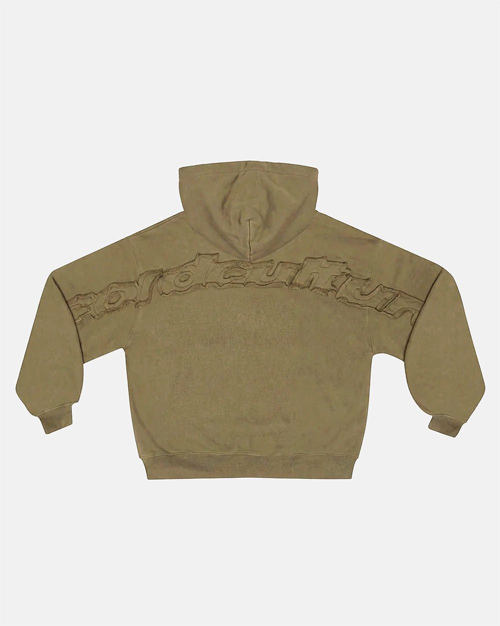 DISTRESS CURVED ZIP HOODIE GREEN LIGHT - Cold Culture #packshot