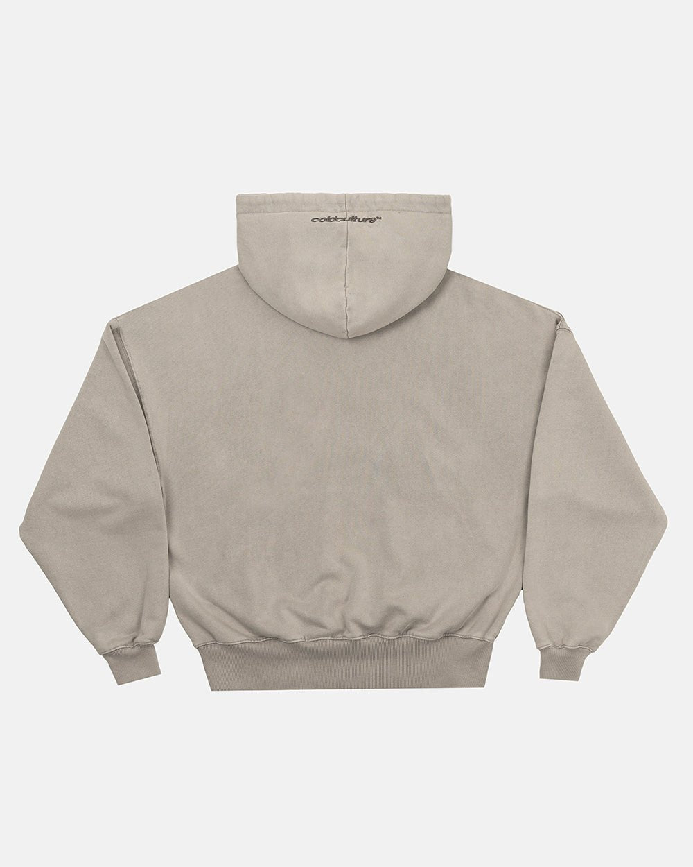 DISTRESS STARS HOODIE BEIGE - beige distressed hoodie, back view - Cold Culture #packshot