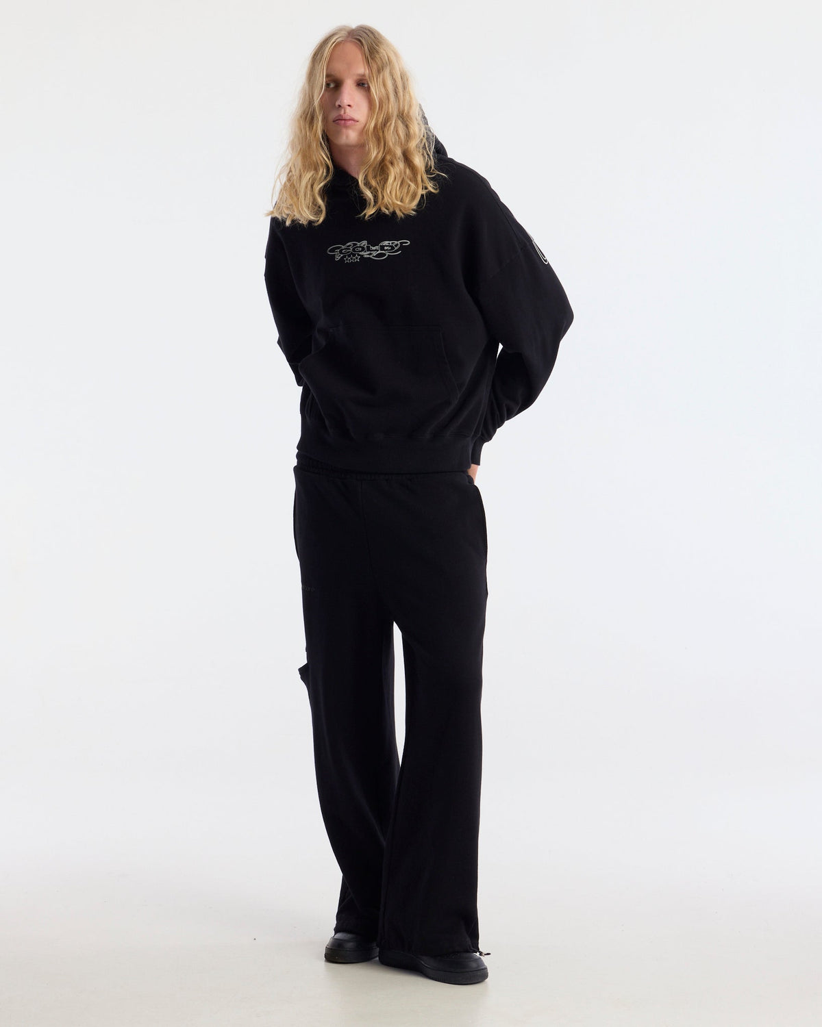 DISTRESS SWEATPANTS BLACK - Cold Culture