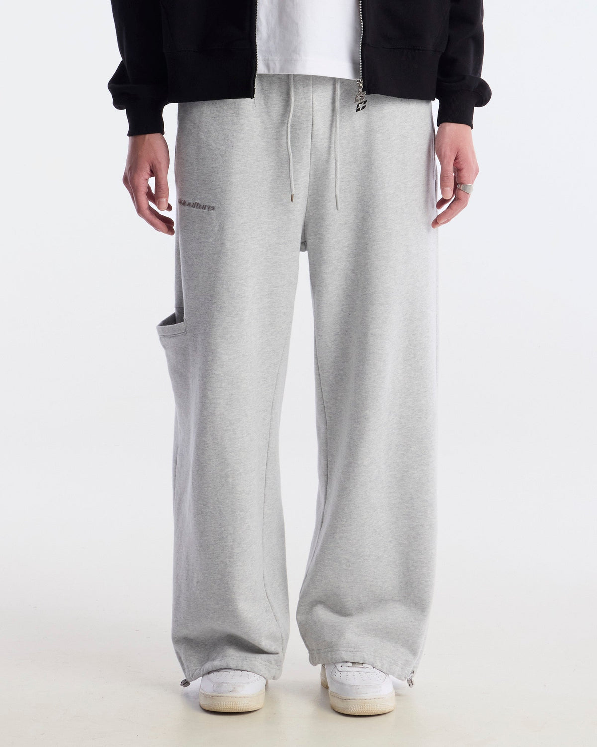DISTRESS SWEATPANTS HEATHER GREY - Cold Culture