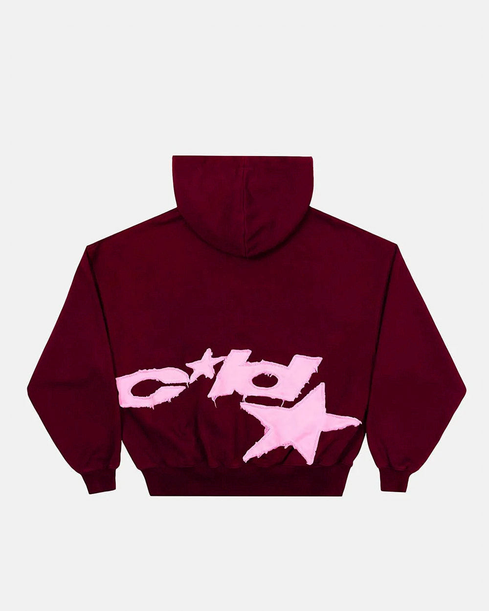 DISTRESSED DEFENSE HOODIE BURGUNDY - Cold Culture #packshot