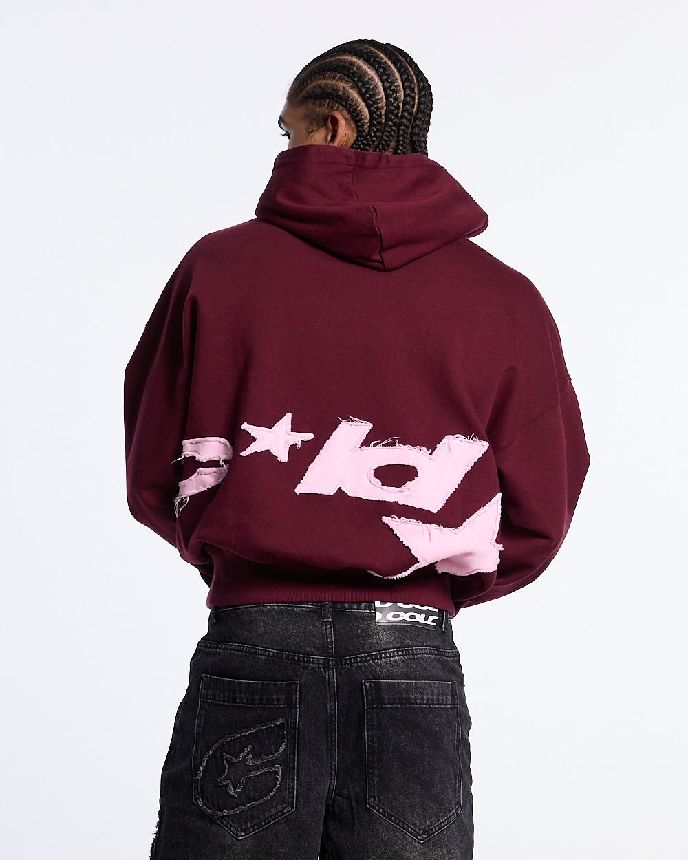 DISTRESSED DEFENSE HOODIE BURGUNDY - Cold Culture #man