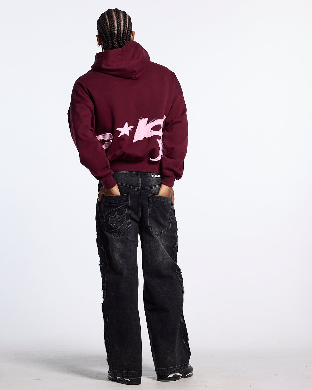 DISTRESSED DEFENSE HOODIE BURGUNDY - Cold Culture #man