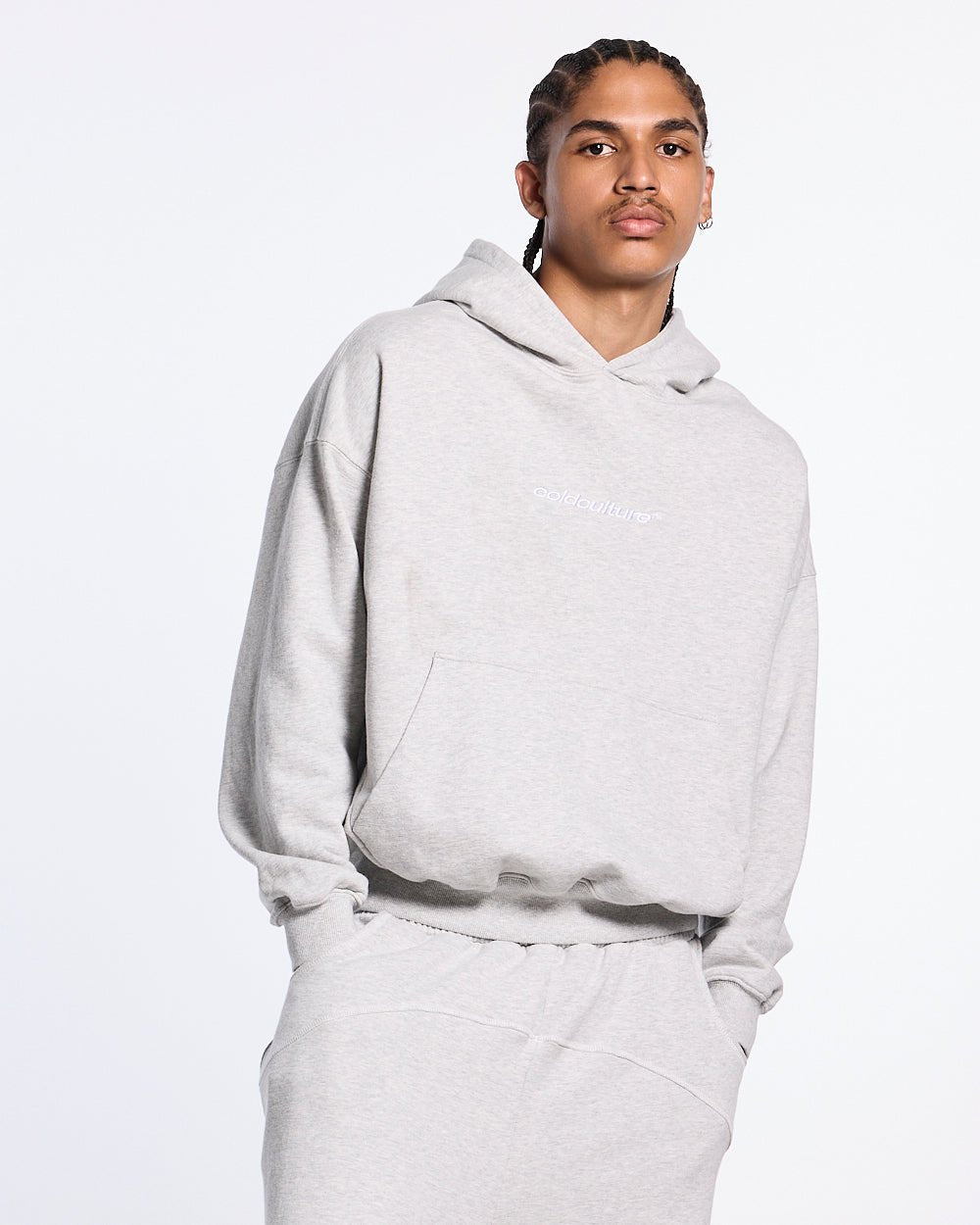 DISTRESSED DEFENSE HOODIE HEATHER GREY - Cold Culture #man