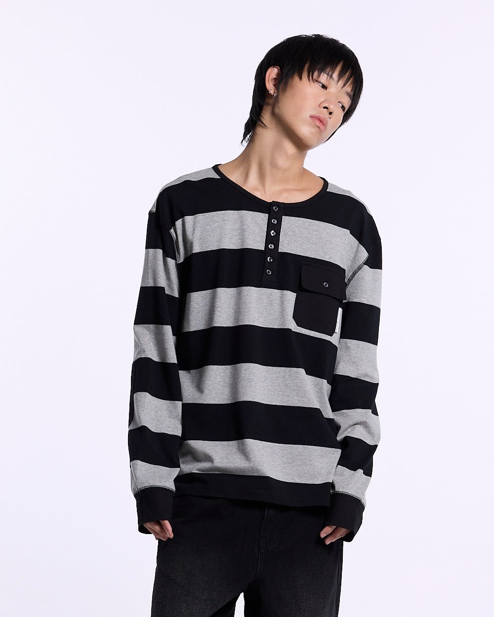 DOCKSIDE TEE GREY STRIPES - Cold Culture #man