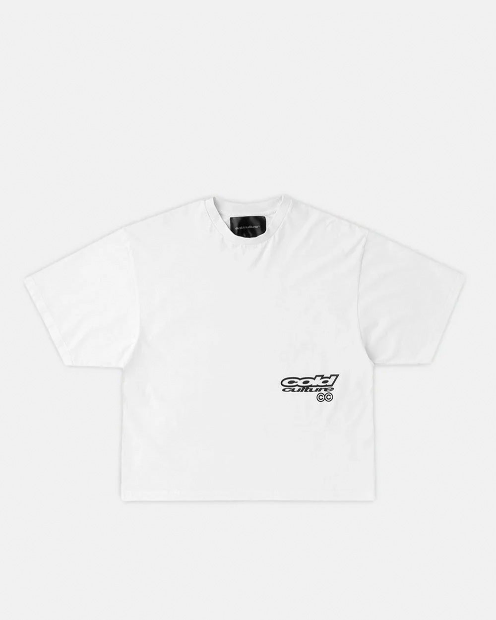 DOGS TEE WHITE - white oversized graphic tee, front view - Cold Culture #packshot