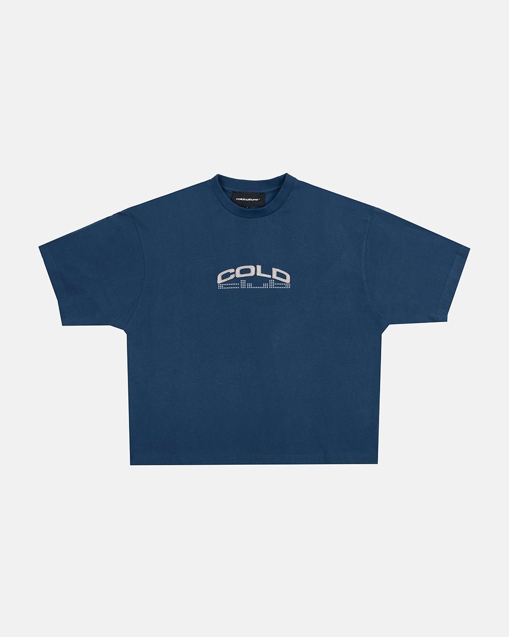 DOTS CLUB TEE BLUE - blue graphic print tee, front view - Cold Culture #packshot