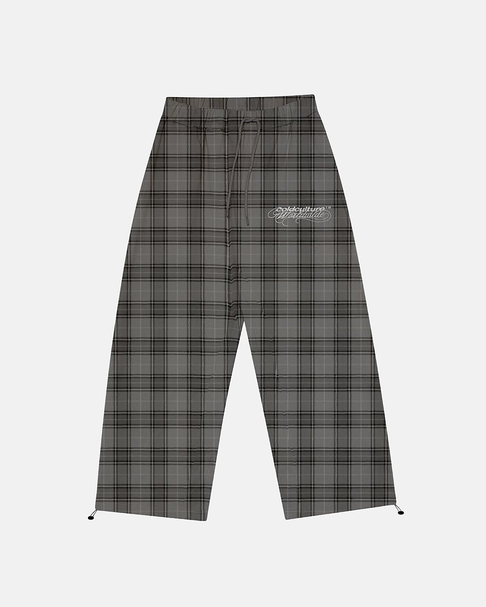 DRIFT SWEATPANTS GREY MIX - grey plaid sweatpants, front view - Cold Culture #packshot
