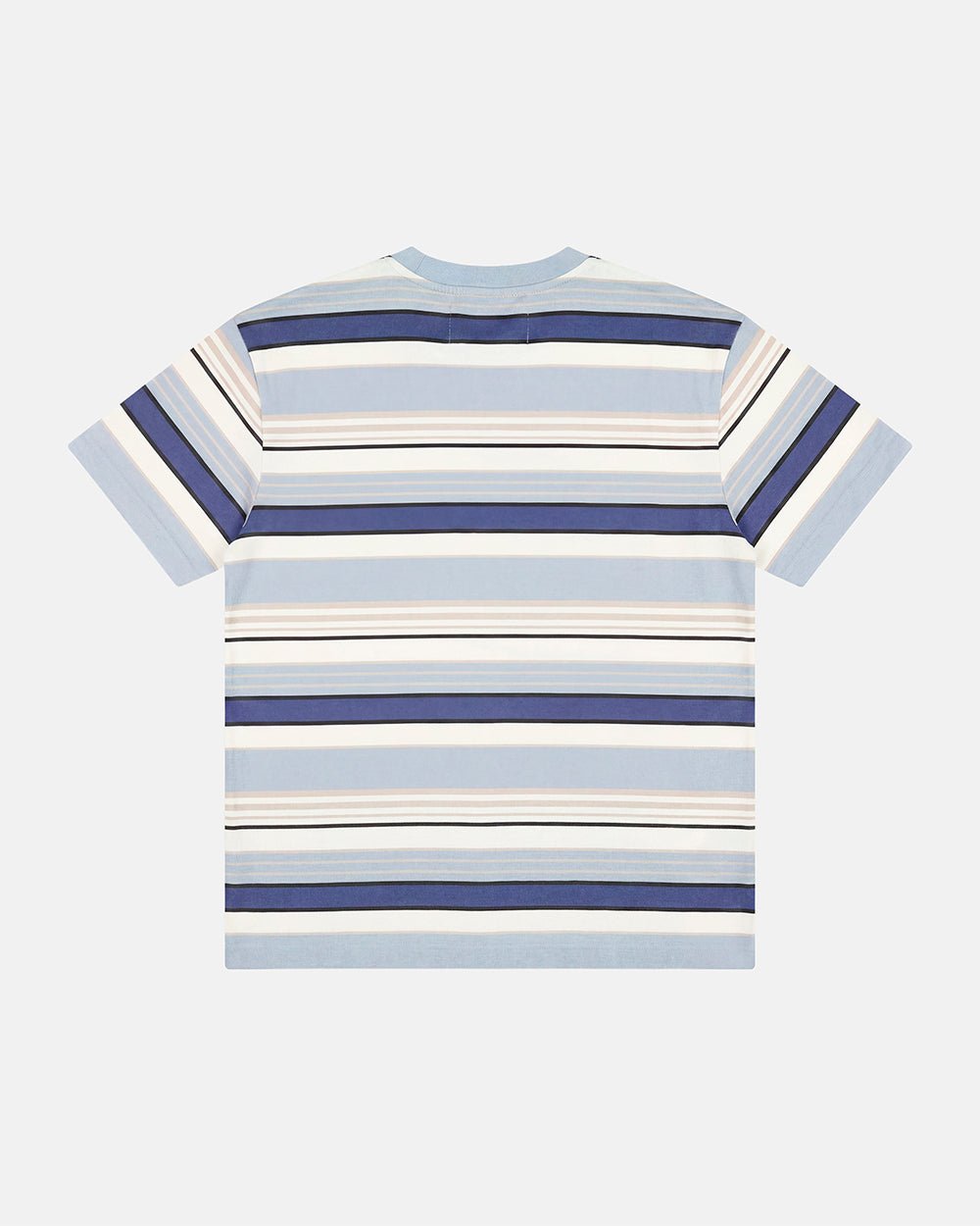 DRIFTLINE TEE BLUE - blue striped tee, flat lay - Cold Culture #packshot